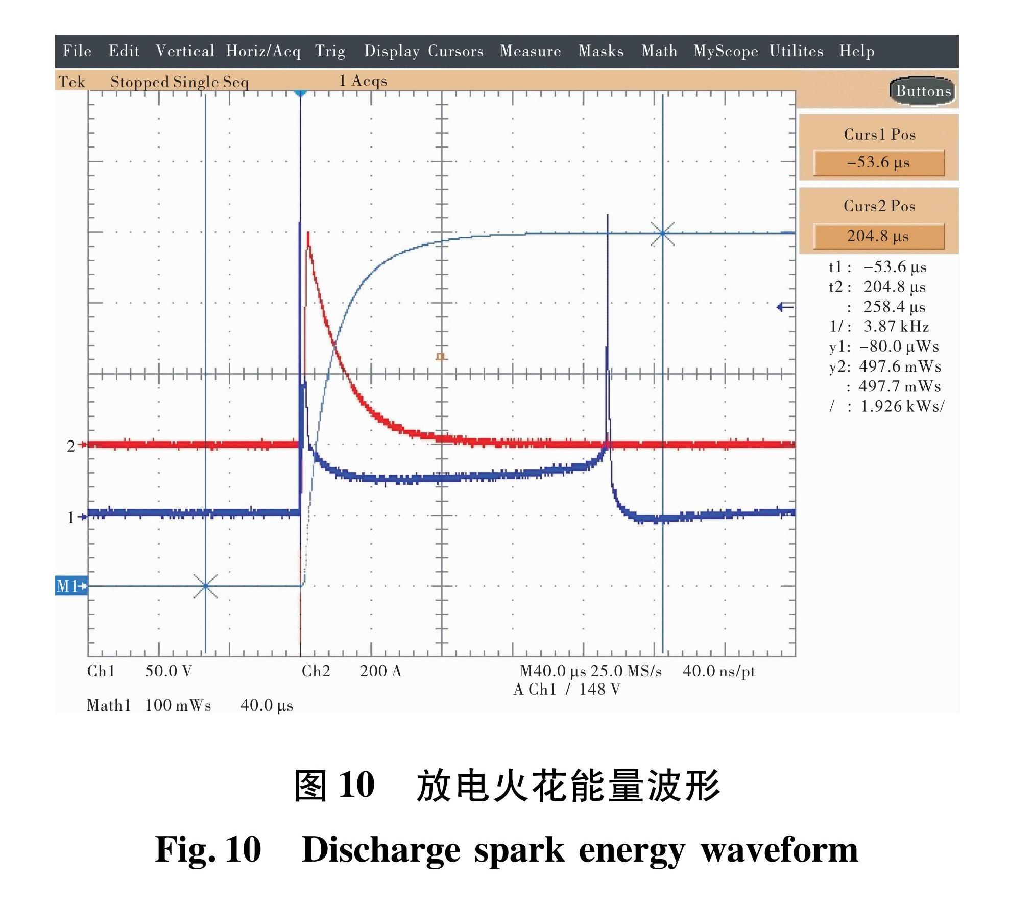 图10 放电火花能量波形<br/>Fig.10 Discharge spark energy waveform